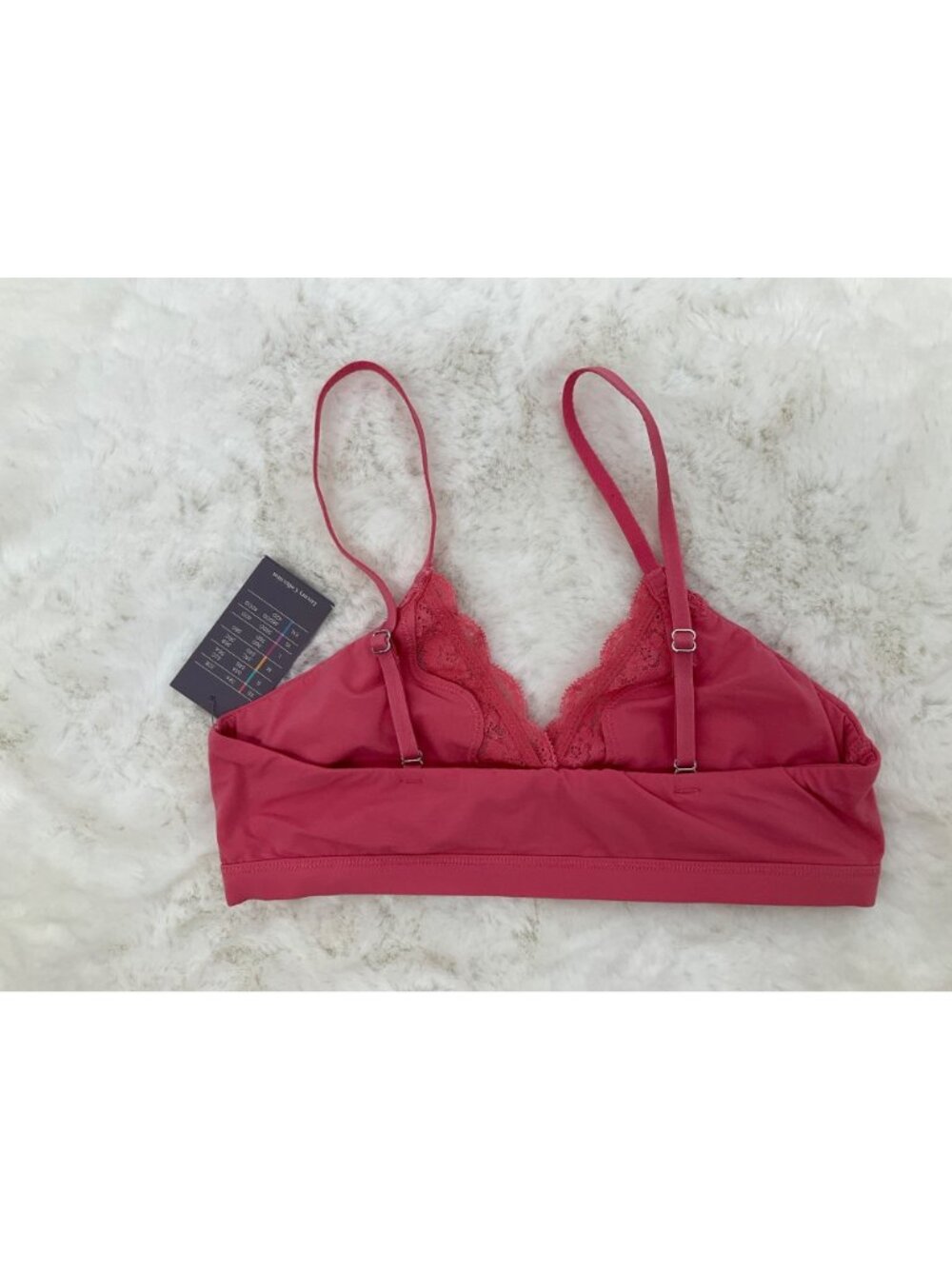 Auden size SMALL Unlined Luxe Stretch Triangle Bralette Coral NEW - Picture 4 of 4